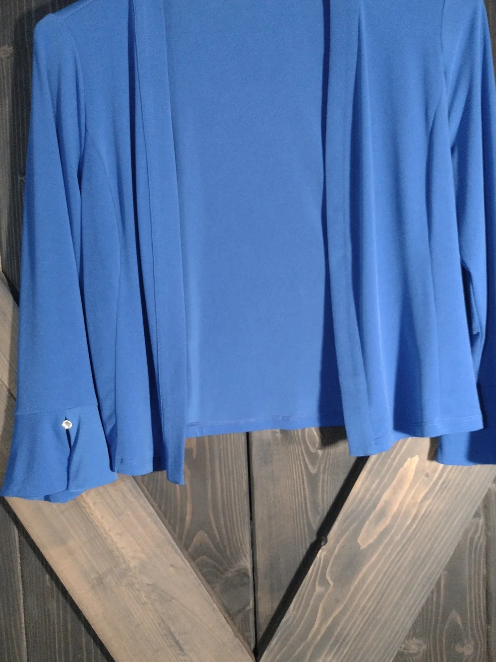 Susan Graver Colbolt Blue Open-Front Women's Shrug Size Medium